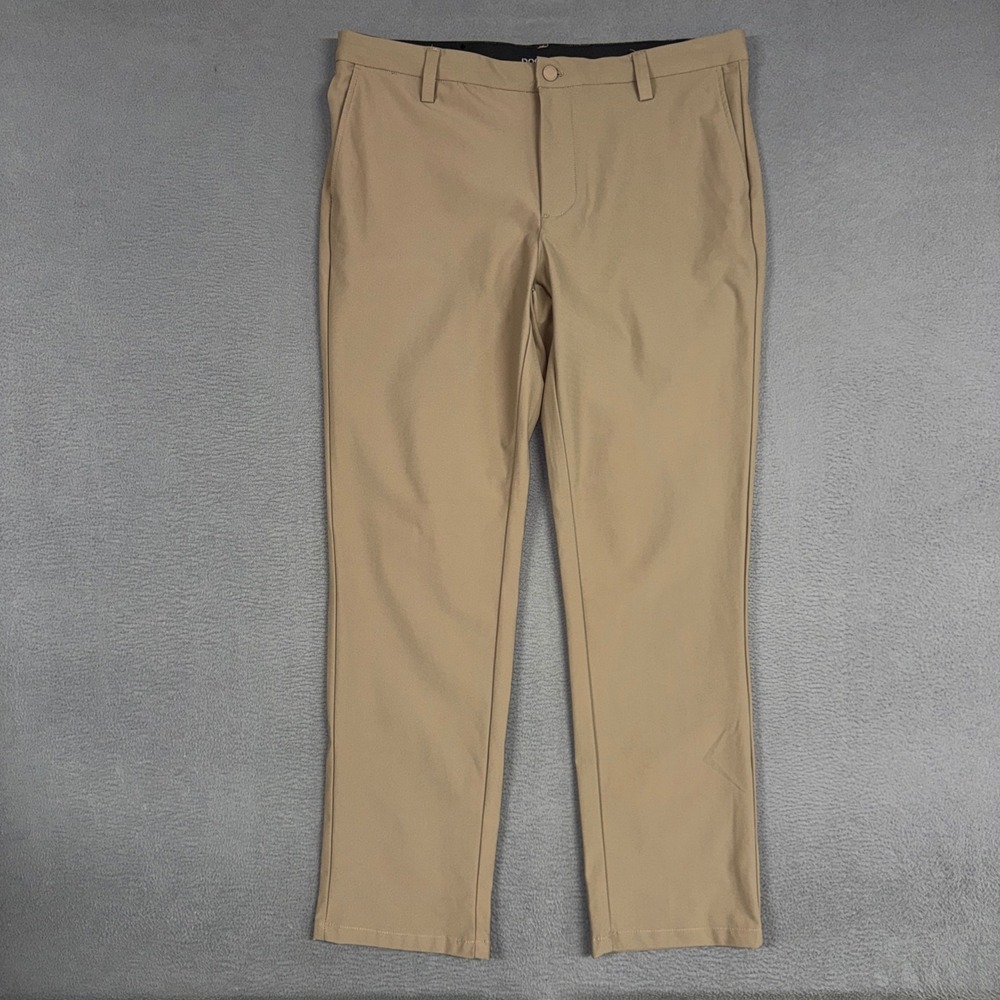 Dockers Pants Mens 36x32 (Fits 38x30) Khaki Slim Fit Polyester Tech Trousers